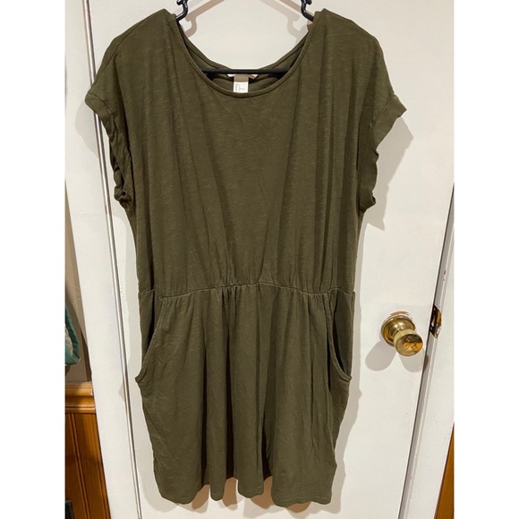 h&m olive dress